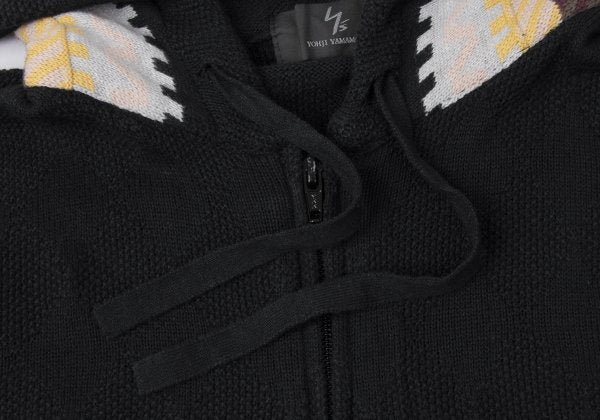 Y's for men Diamond Weave Sleeveless Hoodie Black Size 3