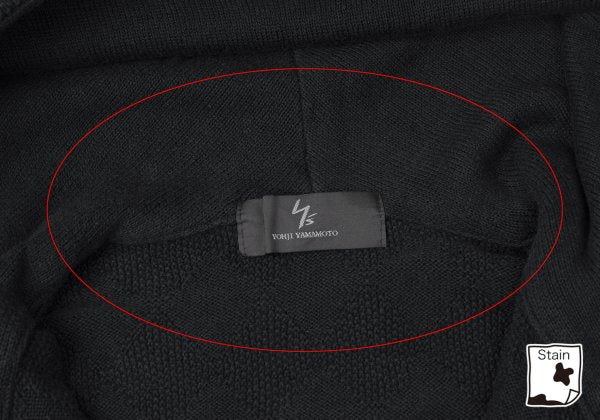 Y's for men Diamond Weave Sleeveless Hoodie Black Size 3