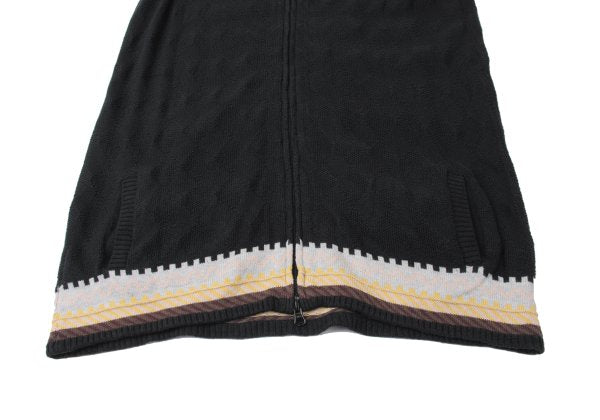 Y's for men Diamond Weave Sleeveless Hoodie Black Size 3