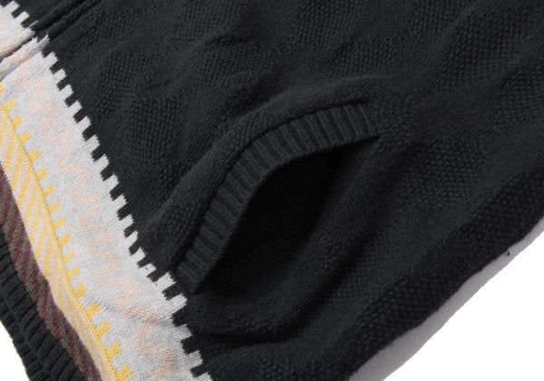 Y's for men Diamond Weave Sleeveless Hoodie Black Size 3
