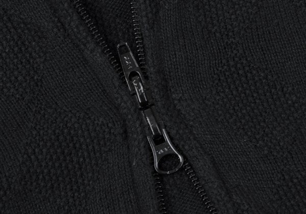 Y's for men Diamond Weave Sleeveless Hoodie Black Size 3