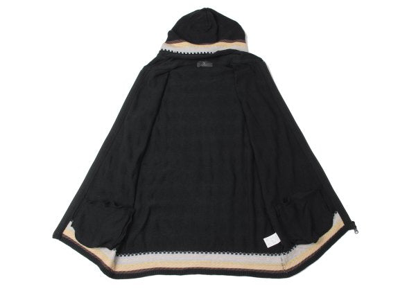 Y's for men Diamond Weave Sleeveless Hoodie Black Size 3