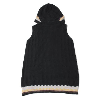 Y's for men Diamond Weave Sleeveless Hoodie Black Size 3