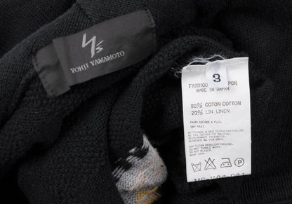 Y's for men Diamond Weave Sleeveless Hoodie Black Size 3