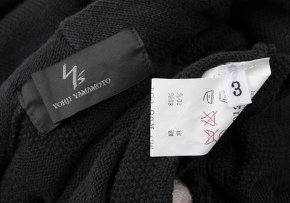 Y's for men Diamond Weave Sleeveless Hoodie Black Size 3