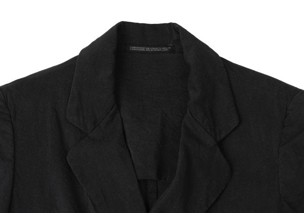 Y's Silk Wool Blend Fulled 3-Button Jacket Black Size 2