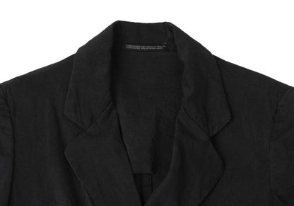 Y's Silk Wool Blend Fulled 3-Button Jacket Black Size 2