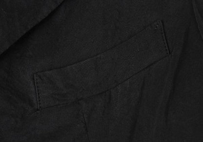 Y's Silk Wool Blend Fulled 3-Button Jacket Black Size 2