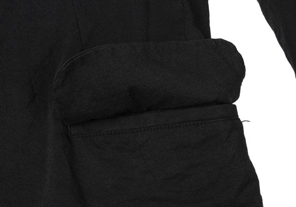 Y's Silk Wool Blend Fulled 3-Button Jacket Black Size 2