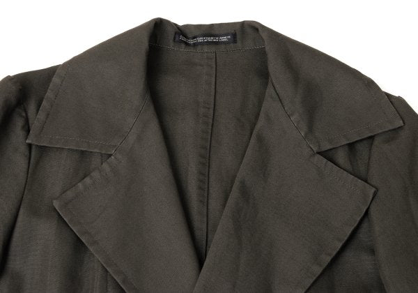 Y's Cotton Linen Buttonless Long Jacket Gray Size 1