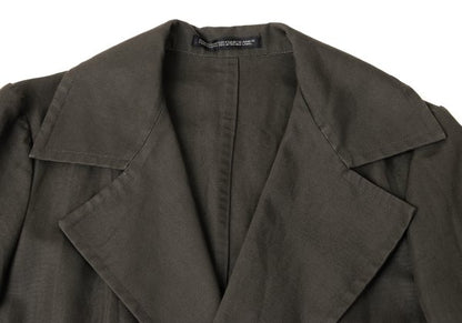 Y's Cotton Linen Buttonless Long Jacket Gray Size 1