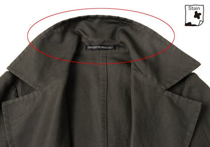Y's Cotton Linen Buttonless Long Jacket Gray Size 1