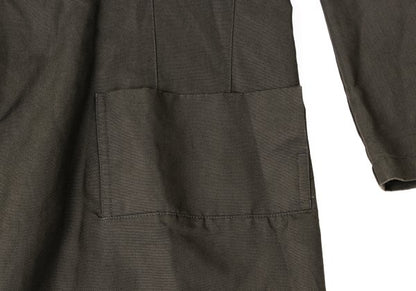 Y's Cotton Linen Buttonless Long Jacket Gray Size 1