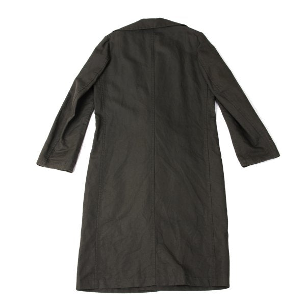 Y's Cotton Linen Buttonless Long Jacket Gray Size 1