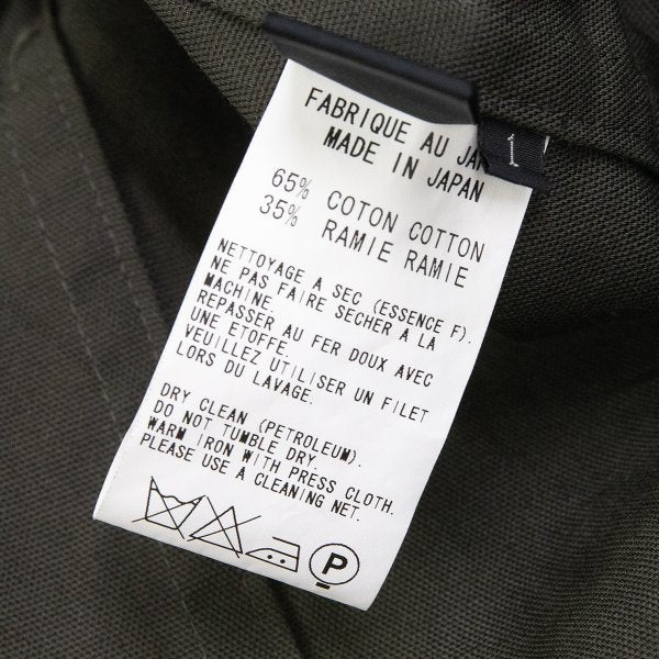 Y's Cotton Linen Buttonless Long Jacket Gray Size 1