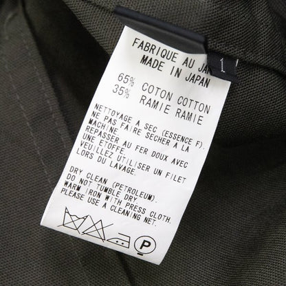 Y's Cotton Linen Buttonless Long Jacket Gray Size 1