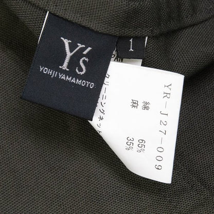 Y's Cotton Linen Buttonless Long Jacket Gray Size 1