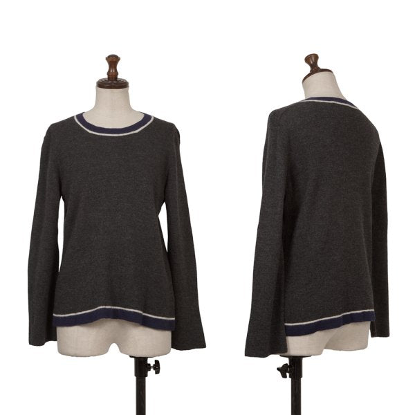 COMME des GARCONS Wool Line Knit Sweater Gray Size M