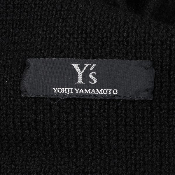 Y's Fringe Knit Scarf Black