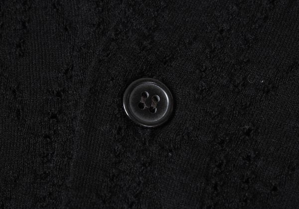 Y's Cotton Lace Design Round Collar Blouse Black Size 2
