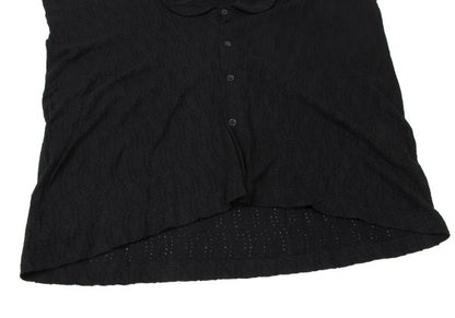Y's Cotton Lace Design Round Collar Blouse Black Size 2