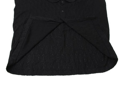 Y's Cotton Lace Design Round Collar Blouse Black Size 2