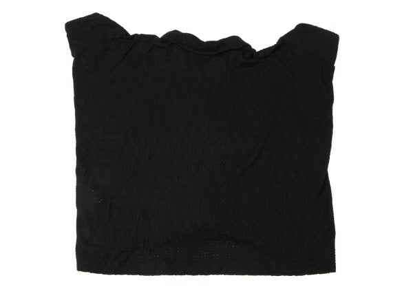 Y's Cotton Lace Design Round Collar Blouse Black Size 2