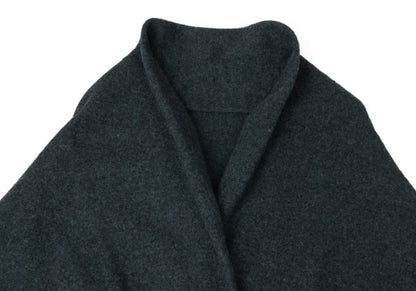 Y's Brushed Wool Blend Irregular Hem Jacket Blue Size 2