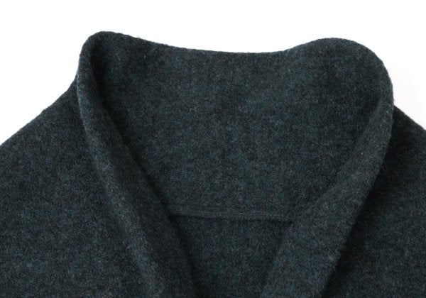 Y's Brushed Wool Blend Irregular Hem Jacket Blue Size 2