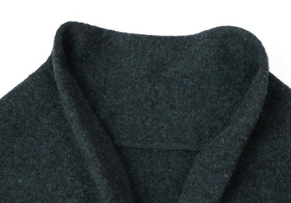 Y's Brushed Wool Blend Irregular Hem Jacket Blue Size 2