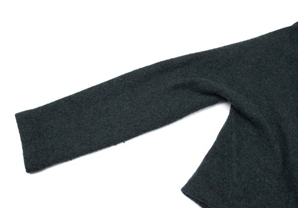 Y's Brushed Wool Blend Irregular Hem Jacket Blue Size 2