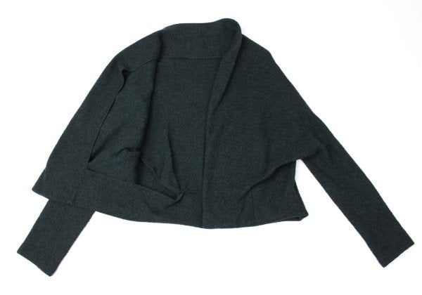 Y's Brushed Wool Blend Irregular Hem Jacket Blue Size 2
