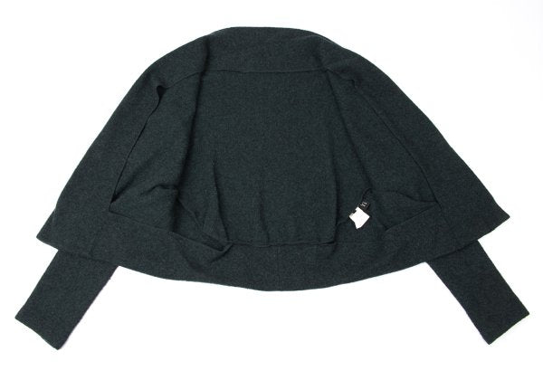 Y's Brushed Wool Blend Irregular Hem Jacket Blue Size 2