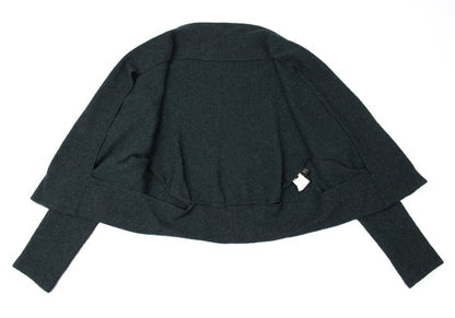 Y's Brushed Wool Blend Irregular Hem Jacket Blue Size 2