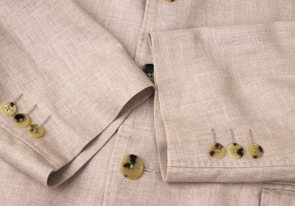 Papas Linen 3-Button Jacket Pink Size 48M