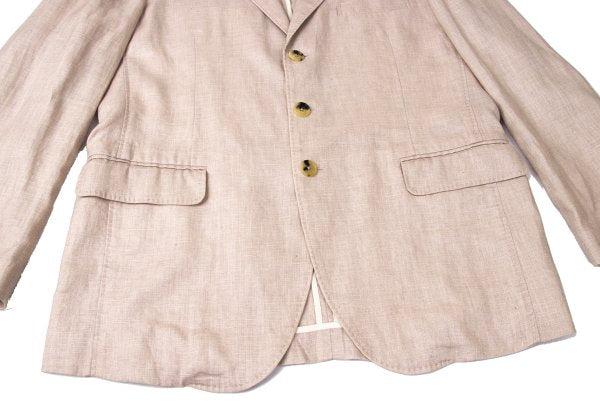 Papas Linen 3-Button Jacket Pink Size 48M