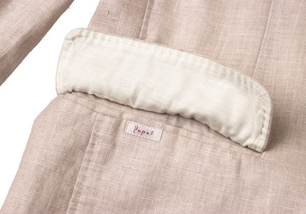 Papas Linen 3-Button Jacket Pink Size 48M