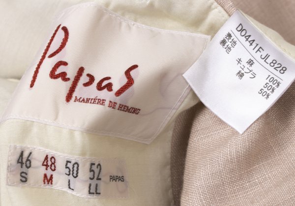 Papas Linen 3-Button Jacket Pink Size 48M