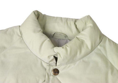 Papas Logo Print Quilted Down Jacket Off-White Size 50L