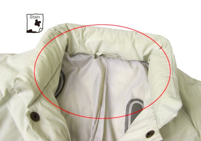 Papas Logo Print Quilted Down Jacket Off-White Size 50L