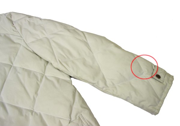 Papas Logo Print Quilted Down Jacket Off-White Size 50L