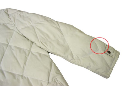 Papas Logo Print Quilted Down Jacket Off-White Size 50L