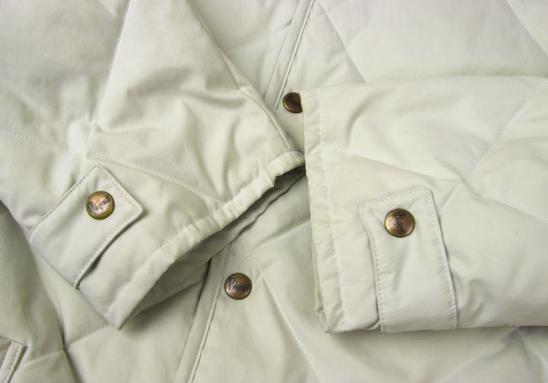 Papas Logo Print Quilted Down Jacket Off-White Size 50L