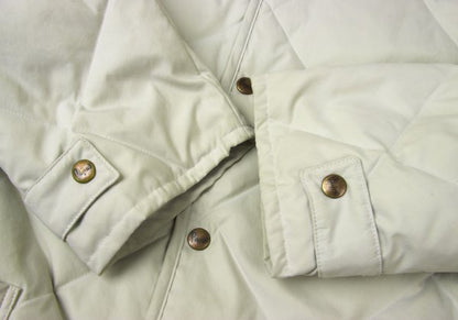 Papas Logo Print Quilted Down Jacket Off-White Size 50L