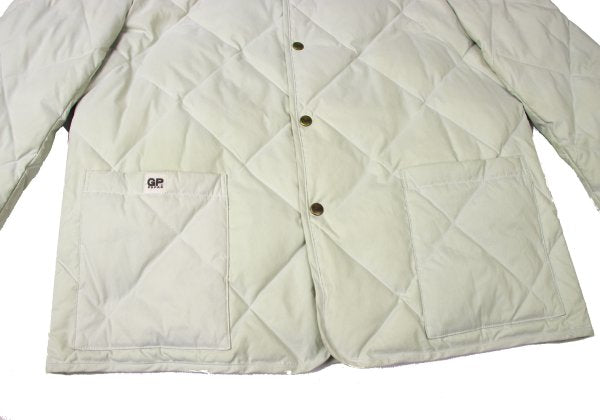 Papas Logo Print Quilted Down Jacket Off-White Size 50L