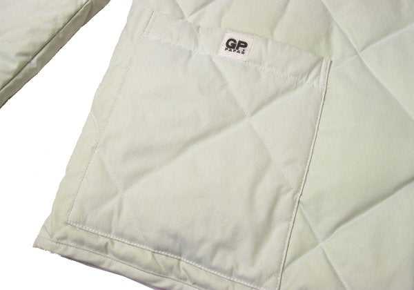 Papas Logo Print Quilted Down Jacket Off-White Size 50L