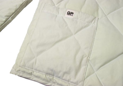 Papas Logo Print Quilted Down Jacket Off-White Size 50L