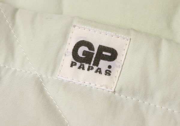 Papas Logo Print Quilted Down Jacket Off-White Size 50L