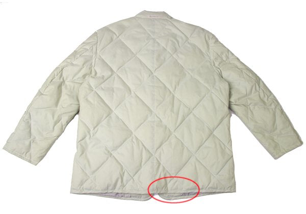 Papas Logo Print Quilted Down Jacket Off-White Size 50L