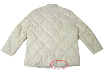 Papas Logo Print Quilted Down Jacket Off-White Size 50L